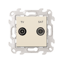 Prise TV-SAT Socket -Unique connexion à vis ivoire Simon 24 Harmonie