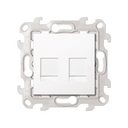 2 RJ45 sockets category 6 UTP with screw connection white Simon 24 Harmonie