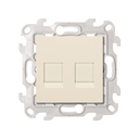 2 RJ45 sockets category 6 UTP with screw connection ivory Simon 24 Harmonie