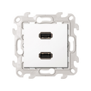 Double USB connectors with screw connection white Simon 24 Harmonie