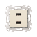 Double USB connectors with screw connection ivory Simon 24 Harmonie