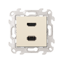 Connector HDMI v1.4 + connector USB 2.0 with screw connection ivory Simon 24 Harmonie