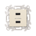 Chargeur double USB 2,4 A 230 V connexion à vis ivoire Simon 24 Harmonie