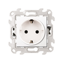 Socket base with earth connection and Schuko protection 2P+T 16A 250V~ with Push&Go mounting system white Simon 24 Harmonie