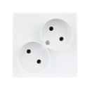 Розетка двойная без заземления 2x2Р 16A 250В~ белого цвета Simon 24 Harmonie