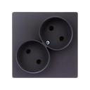 Розетка двойная без заземления 2x2Р 16A 250В~ цвета графит Simon 24 Harmonie