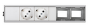 Ofiblock Compact mounted and wired with 2 sockets and 2 rear diecuts in the last positions