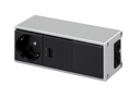 Kit Ofiblock Compact with 1 schuko socket and 1 USB charger mounted and wired