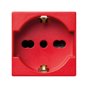 Base de enchufe P40 16A con embornamiento a tornillo 2 elementos rojo K45