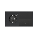 Kit front 2 schuko sockets with USB C + 2 rockers matt black Simon 100