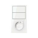 Kit front vertical 2 rockers + schuko socket with USB C gloss white Simon 100