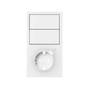 Kit front vertical 2 rockers + schuko socket with USB C matt white Simon 100