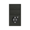 Kit front vertical 2 rockers + schuko socket with USB C matt black Simon 100