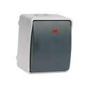 PULSADOR CON LUZ GRIS/NEGRO DE SUPERFCIE EXTERIOR IP44 SERIE ATLANTIS SIMON BRICO