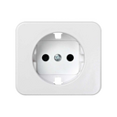Tampa com dispositivo de segurança para a base de tomada schuko branco Simon 75
