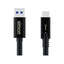 USB 3.1 A - USB C CABLE BLACK 1M SIMON