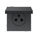 Prise euro-américaine modulaire 16A 127/250 V~ à connexion à vis IP44 noir mat Simon 360