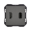 Conector HDMI 2.0 4K + conector USB 2.0 tipo A titanio Simon 270