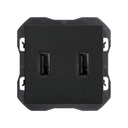 Cargador USB doble 2,1A tipo A negro mate Simon 270