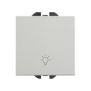 Push-button switch with light symbol 10A 230V~ and fast terminal connection system aluminium Simon 270