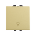 Push-button switch with light symbol 10A 230V~ and fast terminal connection system bronze Simon 270
