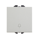 Push-button switch with bell symbol 10A 230V~ and fast terminal connection system aluminium Simon 270