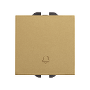 Push-button switch with bell symbol 10A 230V~ and fast terminal connection system gold Simon 270