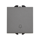 Push-button switch with bell symbol 10A 230V~ and fast terminal connection system titanium Simon 270