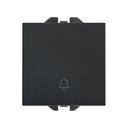 Push-button switch with bell symbol 10A 230V~ and fast terminal connection system matt black Simon 270