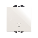 Neutral push-button switch with bell symbol 10A 230V~ with built-in light and fast terminal connection system white Simon 270