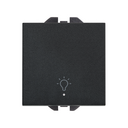 Neutral push-button switch with bell symbol 10A 230V~ with built-in light and fast terminal connection system matt black Simon 270