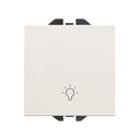 Neutral push-button switch with bell symbol 10A 230V~ with built-in light and fast terminal connection system matt white Simon 270
