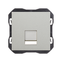 Flat voice and data cover with dust cover and 1 RJ45 connector aluminium Simon 270