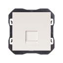 Tapa de voz y datos plana con guardapolvo con 1 conector RJ45 blanco mate Simon 270