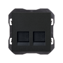 Flat voice and data plate with dust cover and 2 RJ45 connectors matt black Simon 270