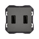 Cargador USB doble 3,1A con smartcharge tipo A titanio Simon 270