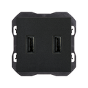 Cargador USB doble 3,1A con smartcharge tipo A negro mate Simon 270