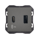 Cargador USB doble A+C 30W Power Delivery titanio Simon 270