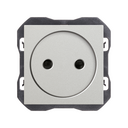 Two-pole socket outlet 16A 250 V~ with screw terminal connection system aluminium Simon 270