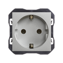 Schuko socket outlet 16A 250 V~ with screw terminal system aluminium Simon 270