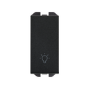 Push-button switch with light symbol 10A 230V~ slender rocker and fast terminal connection system matt black Simon 270