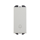 Push-button switch with bell symbol 10AX 230V~ slender rocker and fast terminal connection system aluminium Simon 270