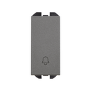 Push-button switch with bell symbol 10AX 230V~ slender rocker and fast terminal connection system titanium Simon 270