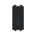 Push-button switch with bell symbol 10AX 230V~ slender rocker and fast terminal connection system matt black Simon 270