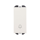 Push-button switch with bell symbol 10AX 230V~ slender rocker and fast terminal connection system matt white Simon 270