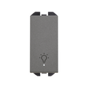 Neutral push-button switch 10AX 230V~ with slender rocker, built-in light and fast terminal connection system titanium Simon 270