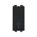 Neutral push-button switch 10AX 230V~ with slender rocker, built-in light and fast terminal connection system matt black Simon 270