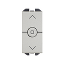 Interruptor para persianas 230V~ de tecla estrecha con 3 posiciones: subida, bajada y paro aluminio Simon 270