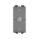 Interruptor para persianas 230V~ de tecla estrecha con 3 posiciones: subida, bajada y paro titanio Simon 270