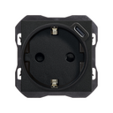 Schuko socket 16 A 250V~ with C USB charger 10,5W matt black Simon 270